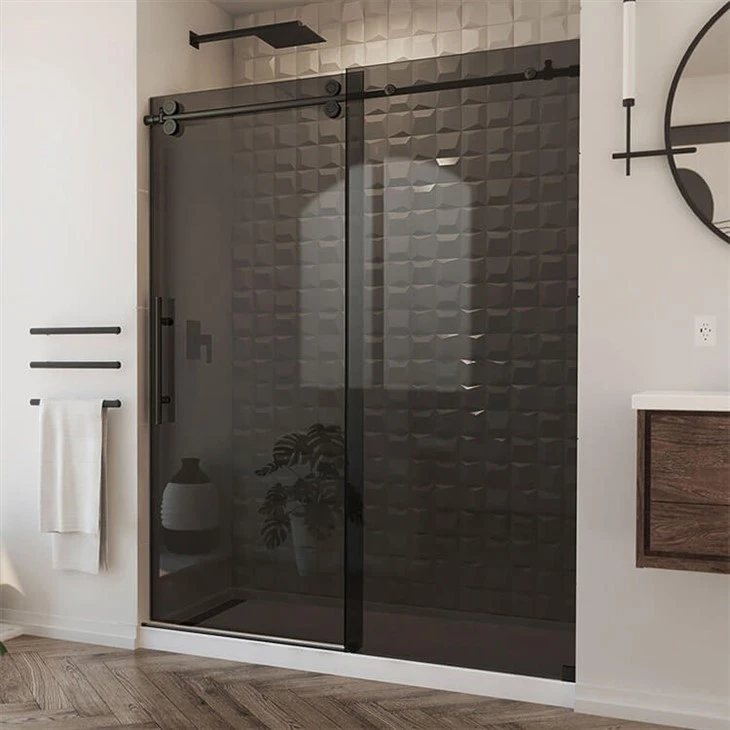tinted grey glass shower glass
